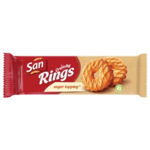 Keks SAN crunchy rings sugar topping 168g